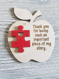 Thank you for being such an important piece of my story personalized magnet