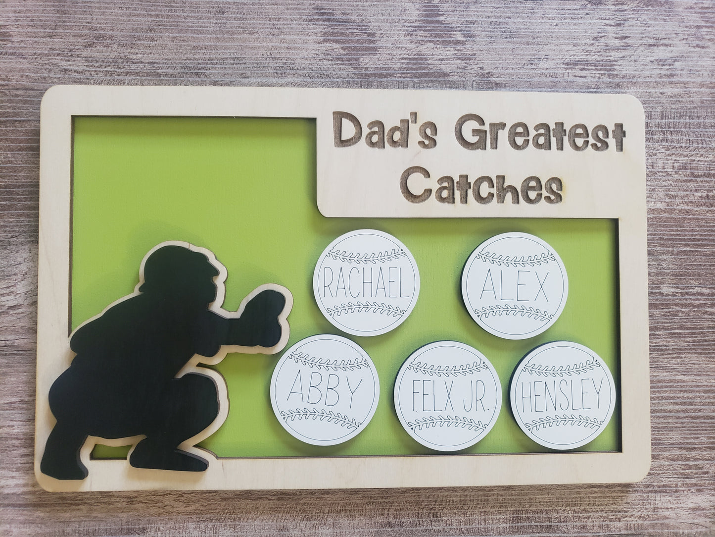 Baseball Softball Greatest Catches Father's Day Sign Personalized