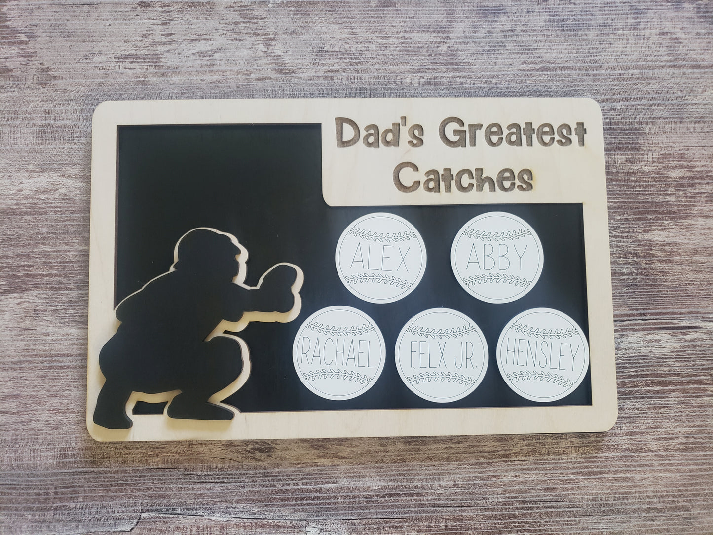 Baseball Softball Greatest Catches Father's Day Sign Personalized