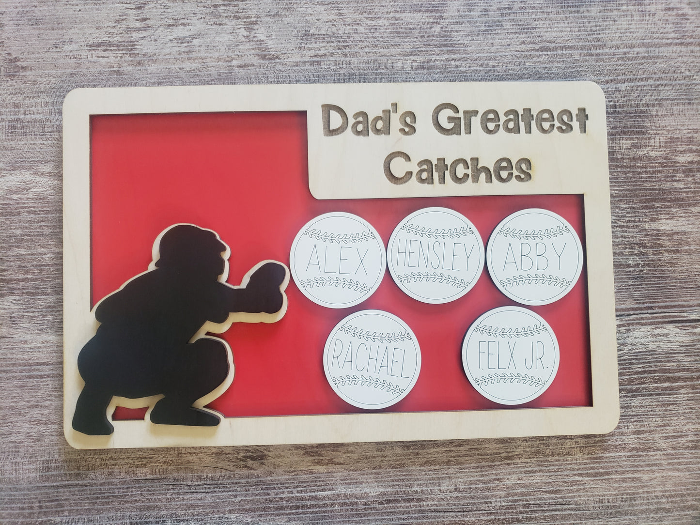 Baseball Softball Greatest Catches Father's Day Sign Personalized