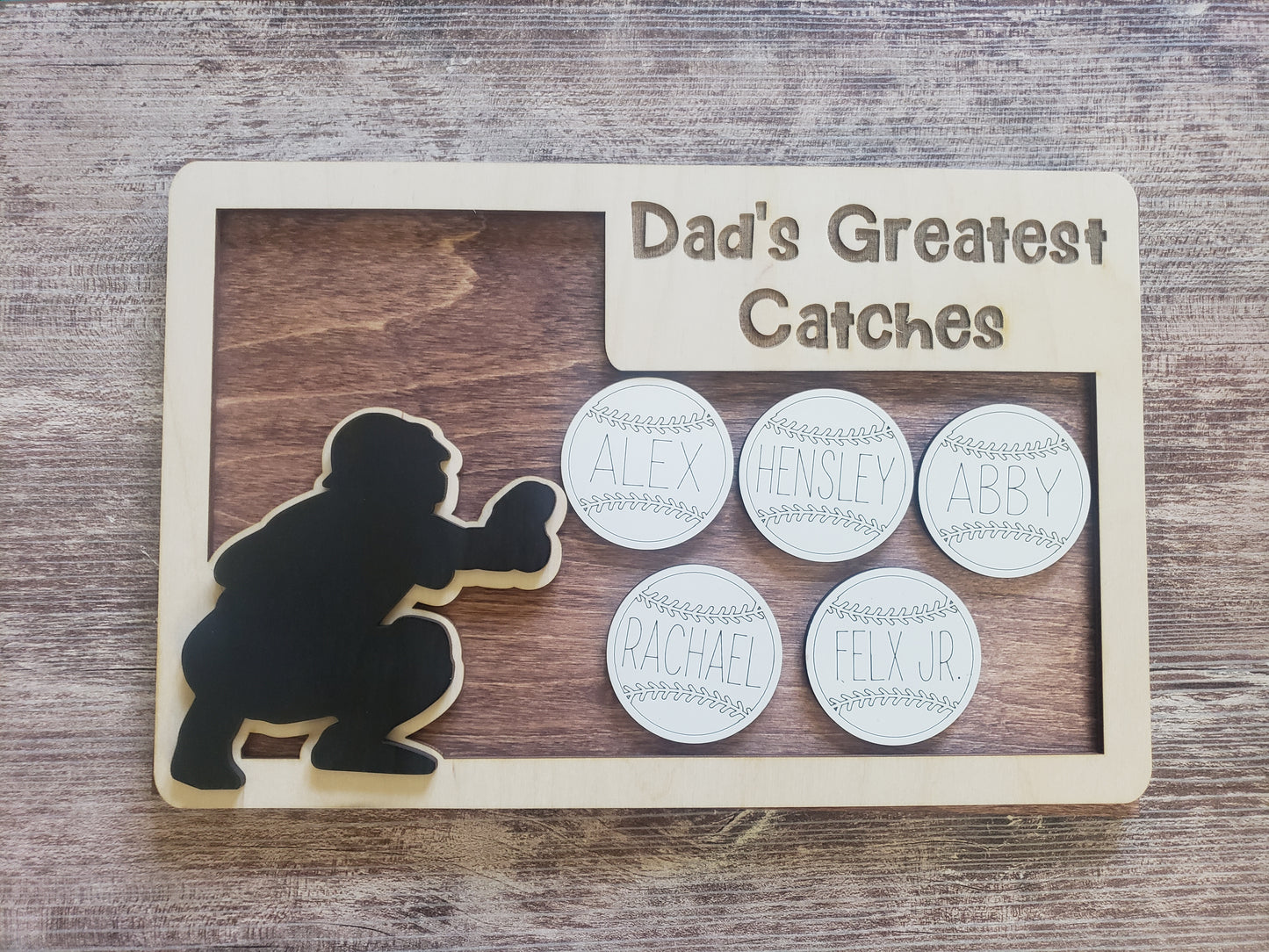 Baseball Softball Greatest Catches Father's Day Sign Personalized