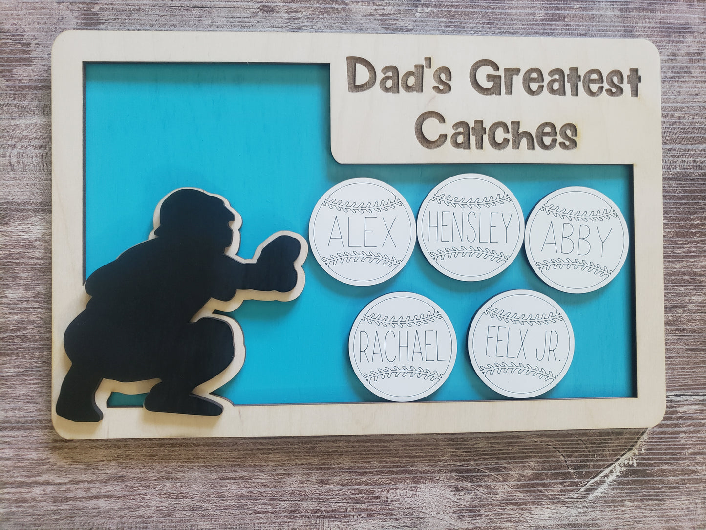 Baseball Softball Greatest Catches Father's Day Sign Personalized