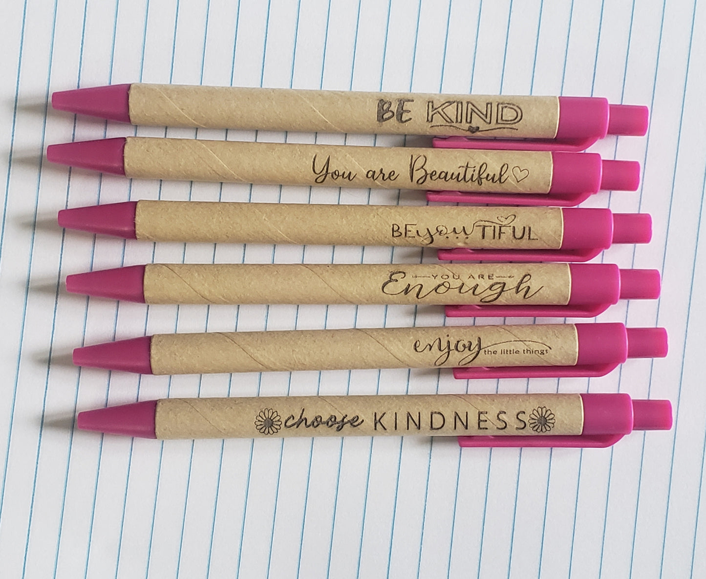 Cardboard Pens Pink set of 6