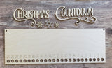 Christmas Countdown Candy Cane Sign Unfinished