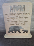 Mom bear plaque