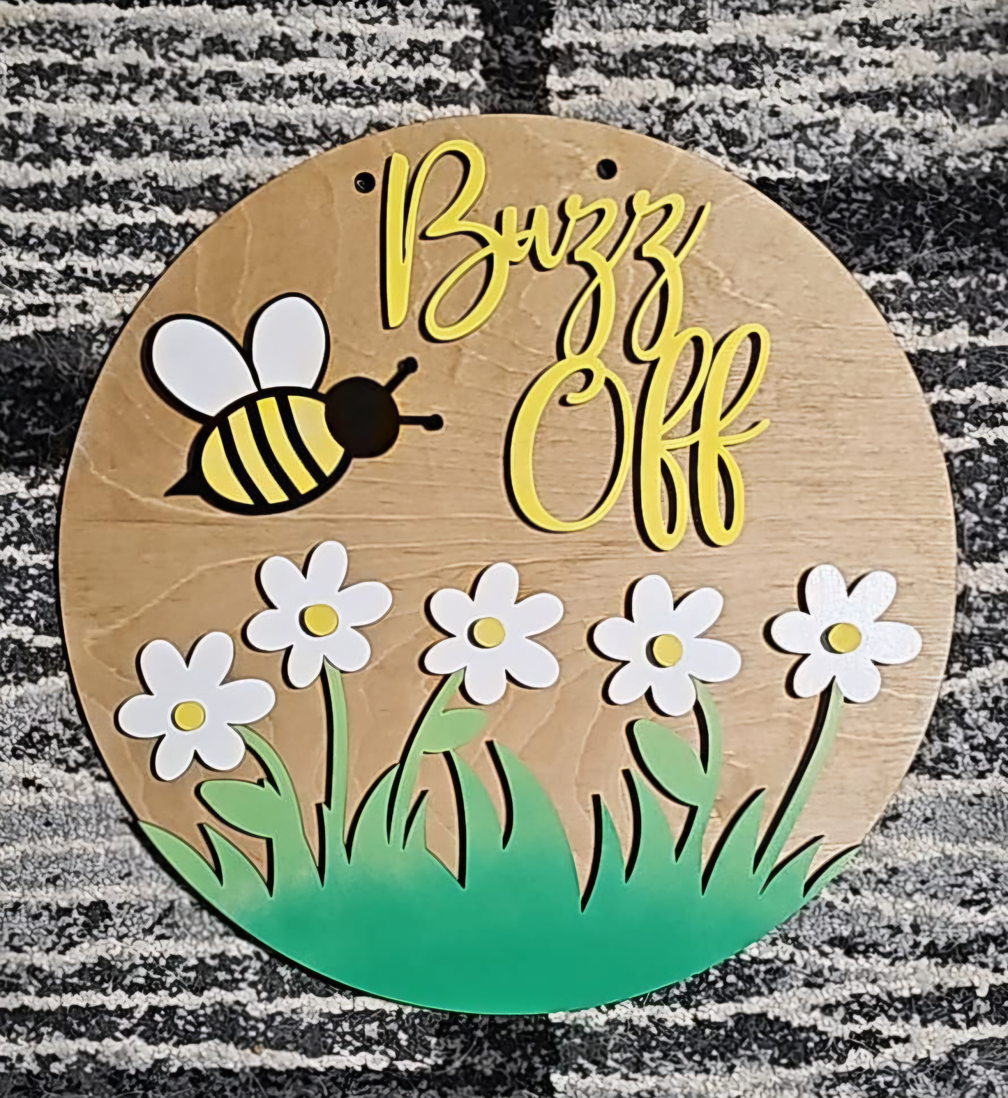 Buzz Off or Hi water can DIY Sign Unfinished 15" round