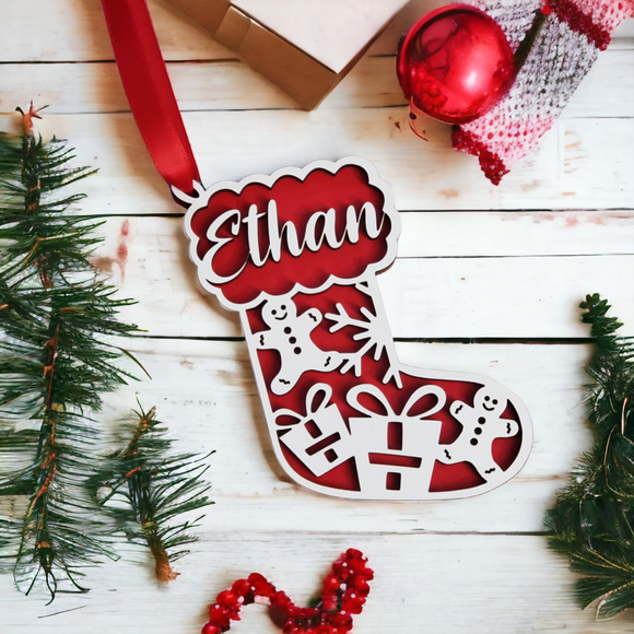 Stocking Tag Christmas Ornament Personalized