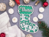 Stocking Tag Christmas Ornament Personalized