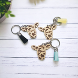 Mama Personalized Cow Head Keychains