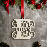 Snowflake or swirls personalized name Christmas Ornament