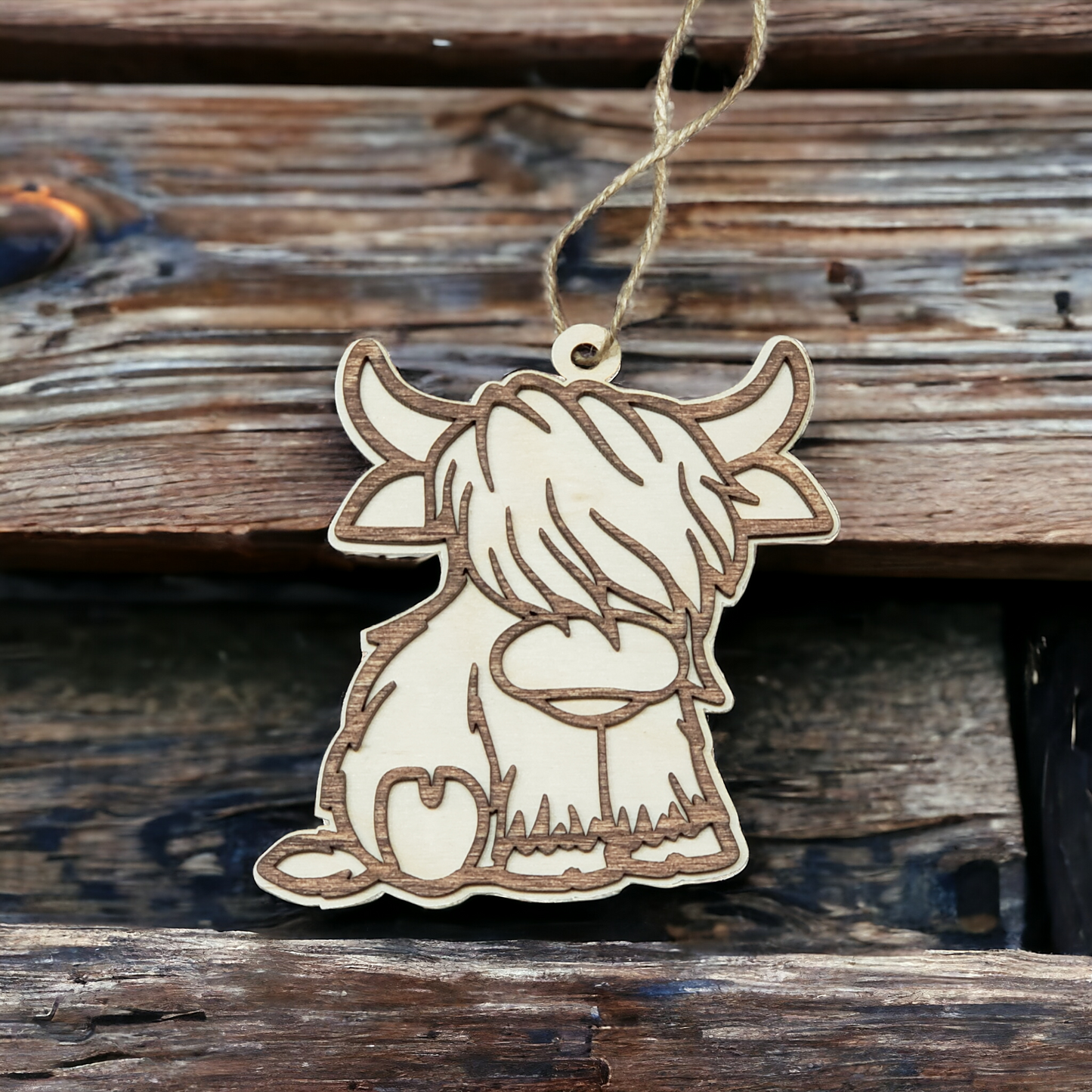 Highland Cow Christmas Ornament