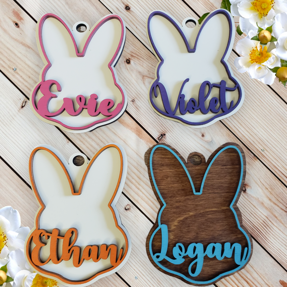 Easter Bunny Basket Tags Personalized