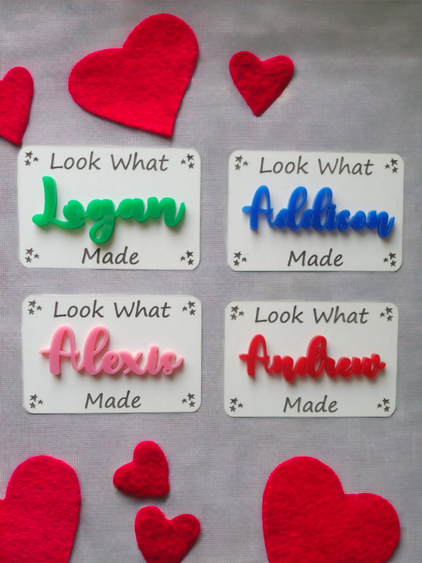 Look what I made magnets whiteboard and acrylic Personalized