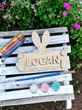 Easter Bunny Name Sign paint or colors kit personalized