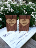 Carved wood heart plaque personalized