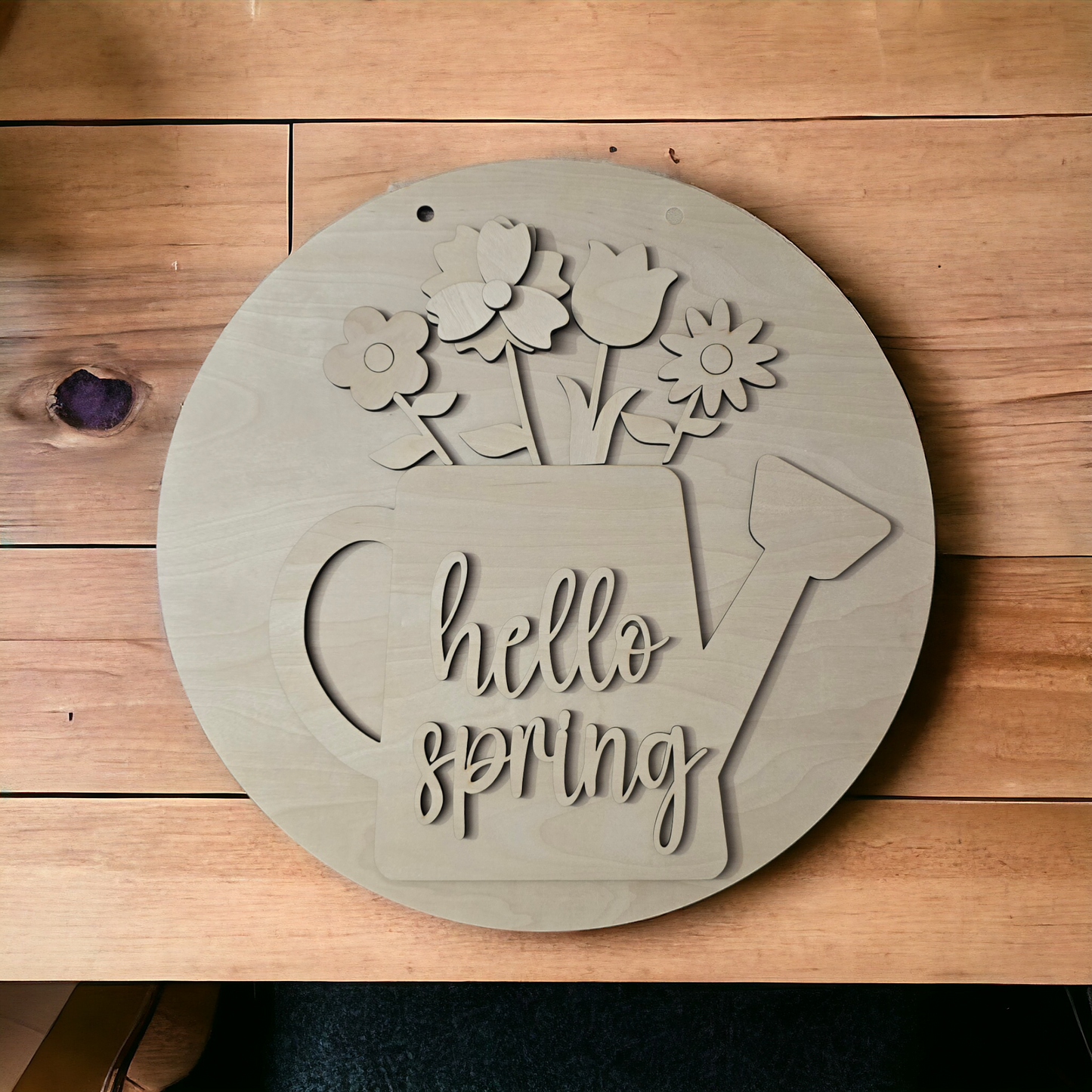 Hello Spring Watering Can 11.5 & 15" Sign