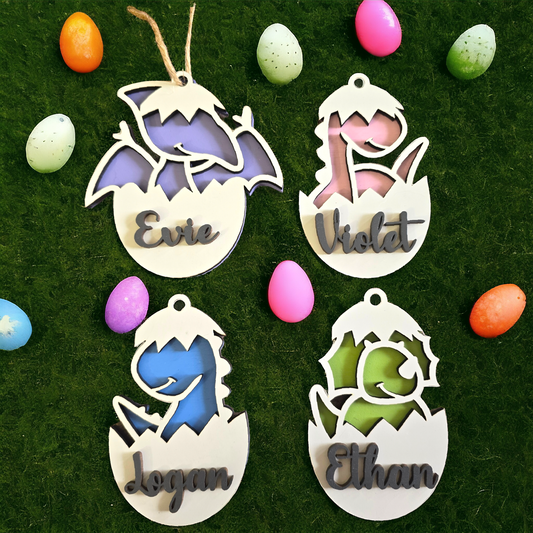 Dinosaur Easter Basket Tags Personalized