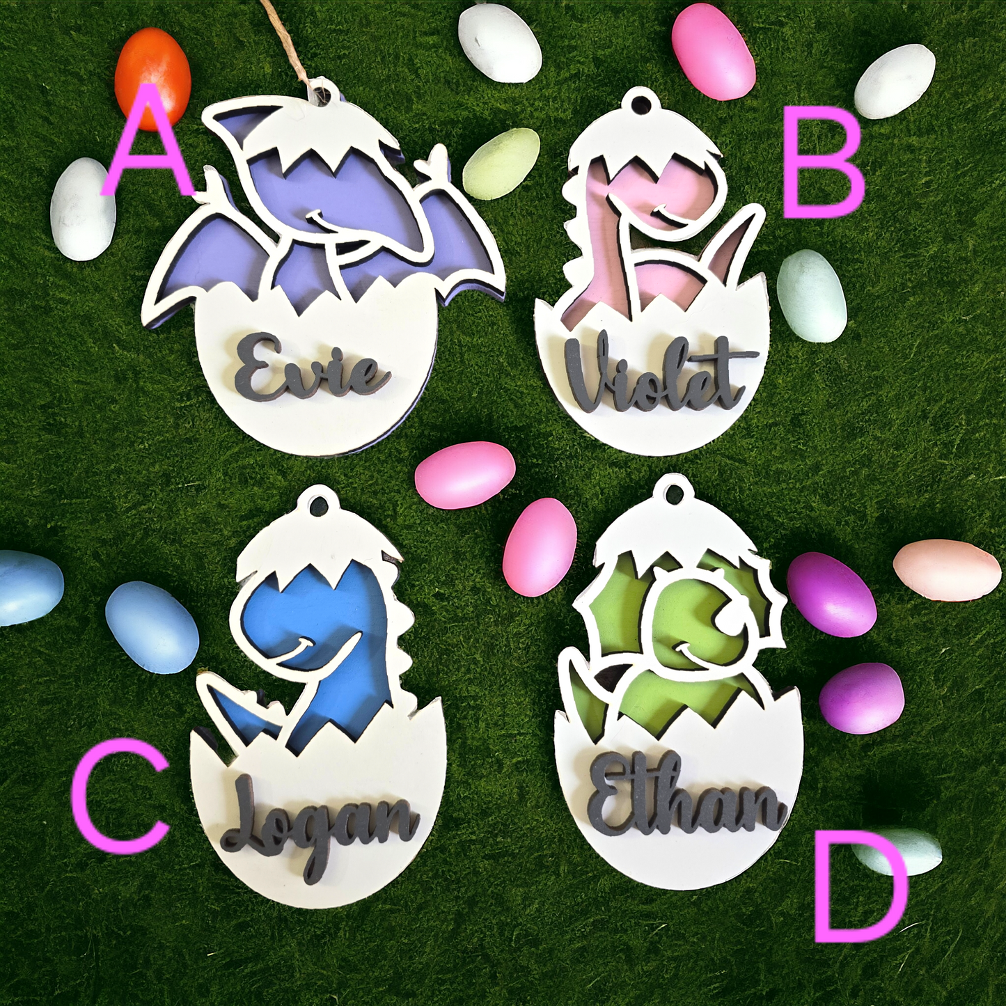 Dinosaur Easter Basket Tags Personalized