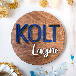Small 5" Name Round Baby Sign Personalized