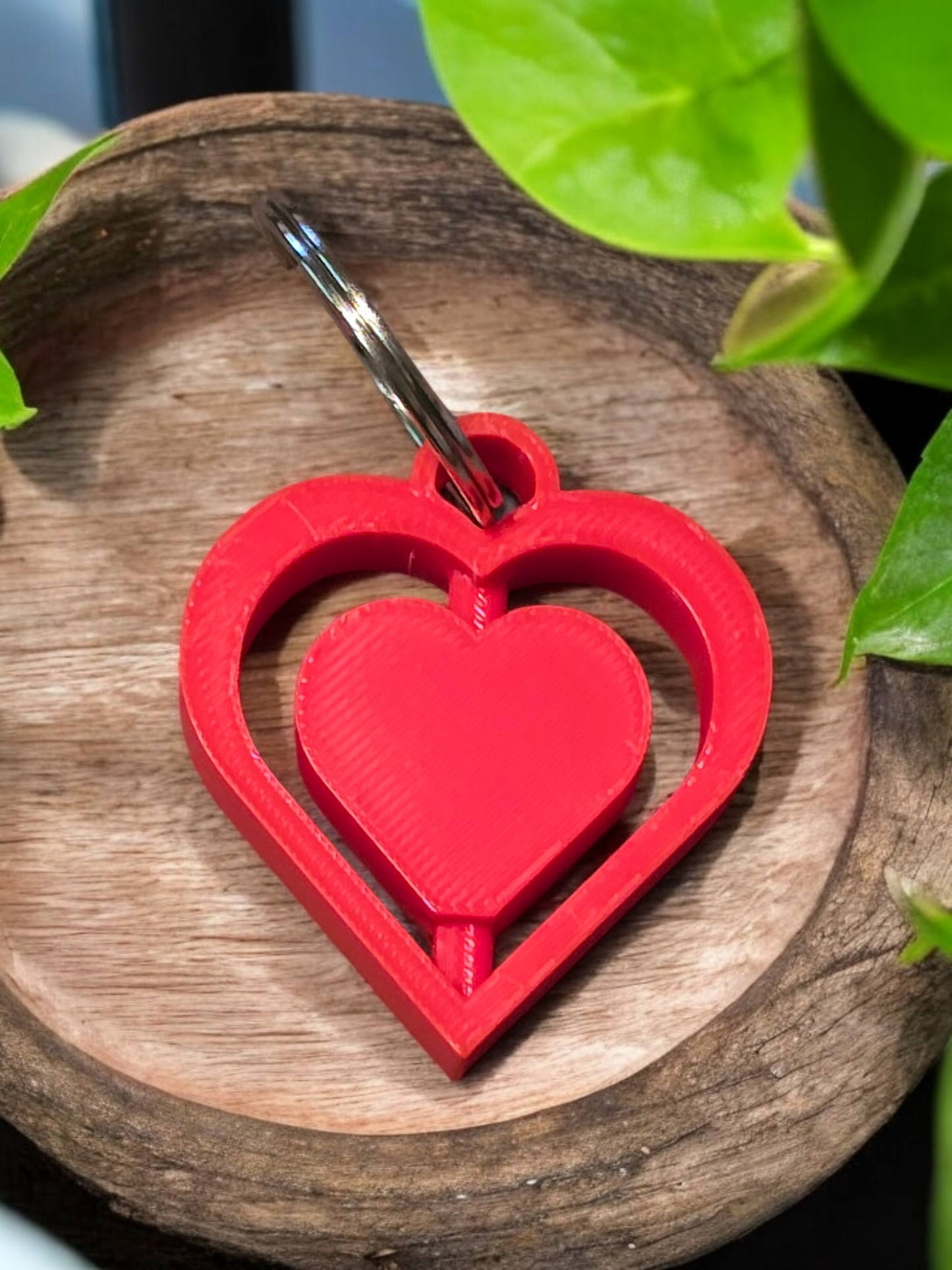 3D printed spinning heart keychain Keyring not attached