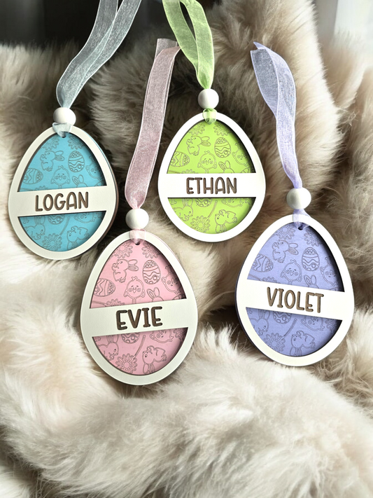 Painted Easter Egg Tag ornament personalized