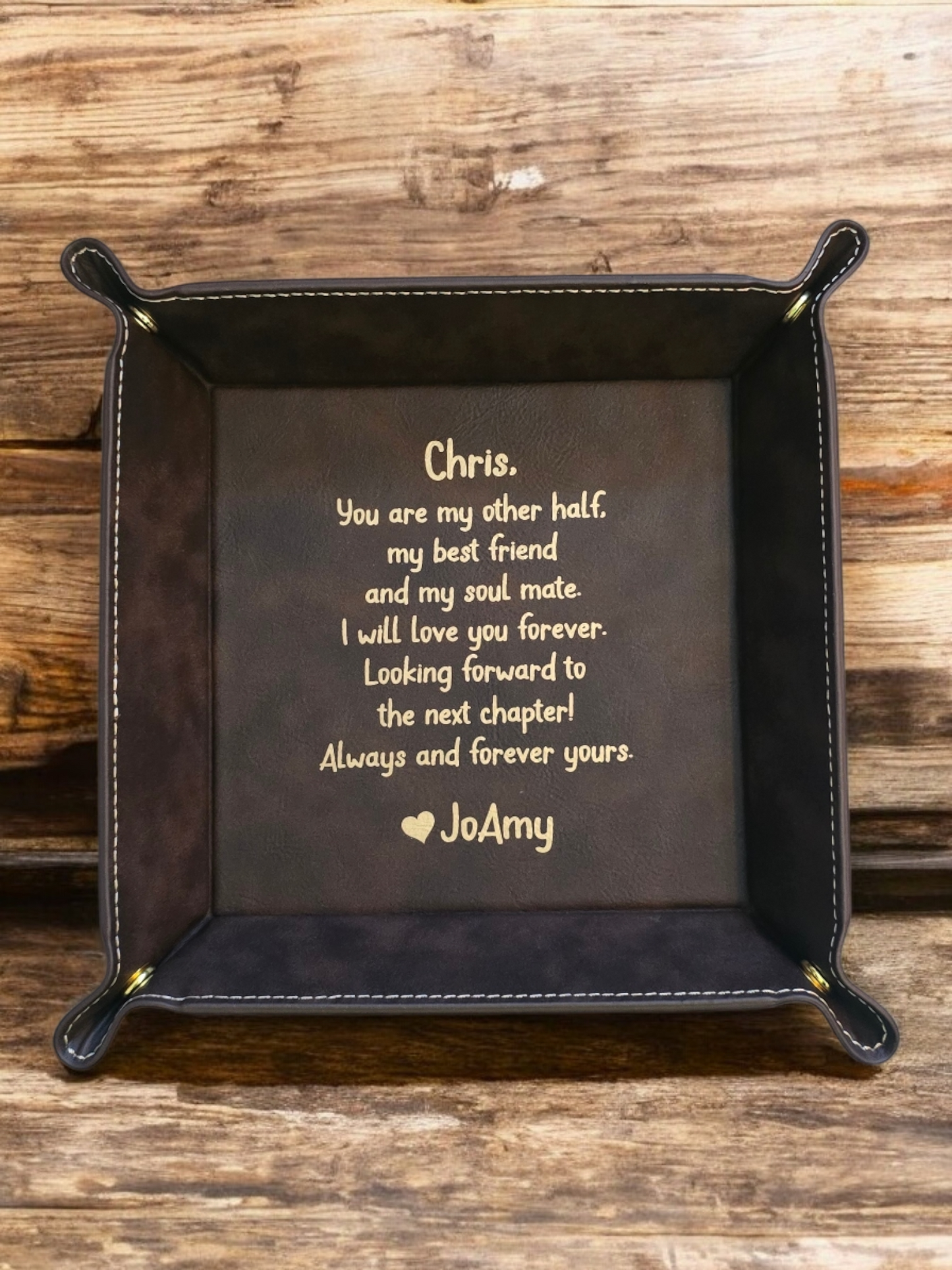 You are my other half Leatherette Trays Multiple colors Personalized