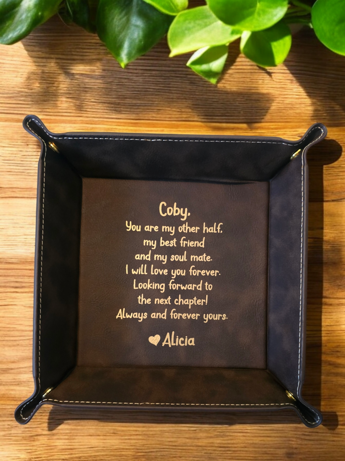 You are my other half Leatherette Trays Multiple colors Personalized