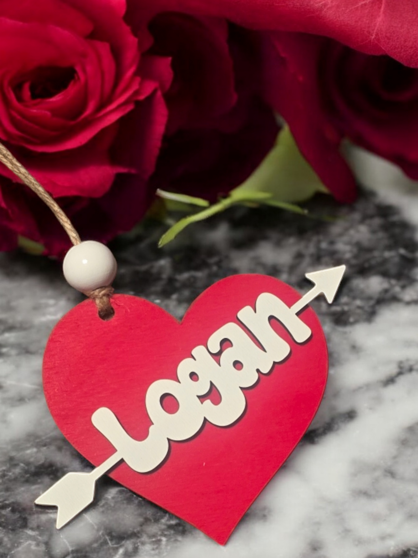 Valentine's Day Arrow tag ornament personalized