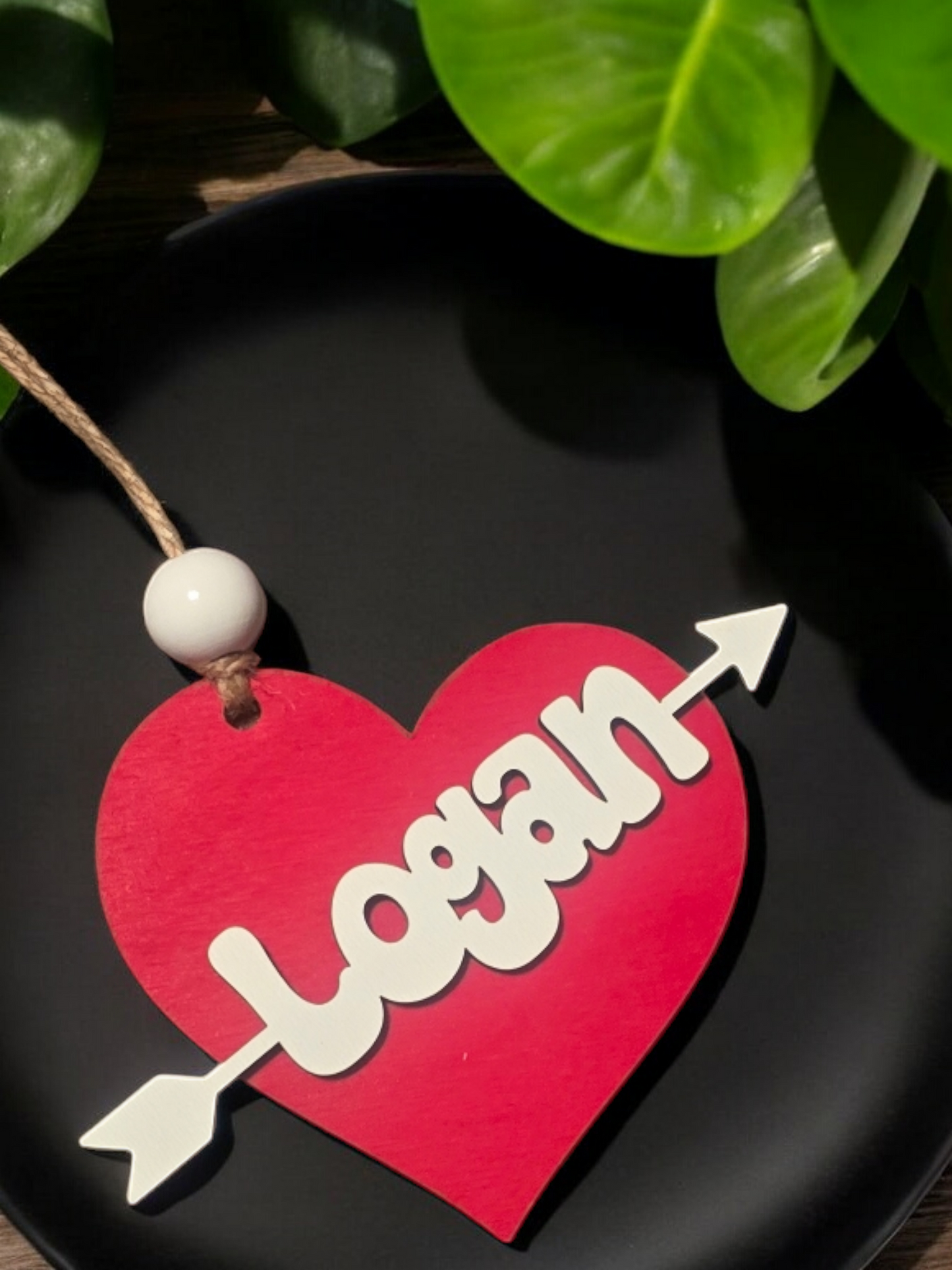 Valentine's Day Arrow tag ornament personalized