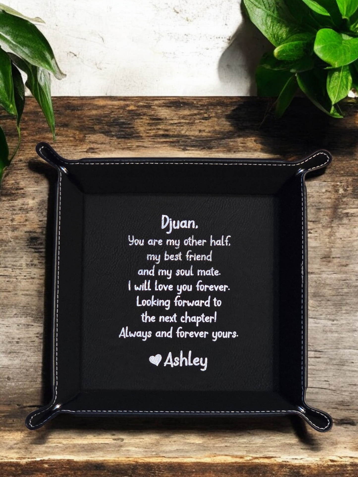 You are my other half Leatherette Trays Multiple colors Personalized