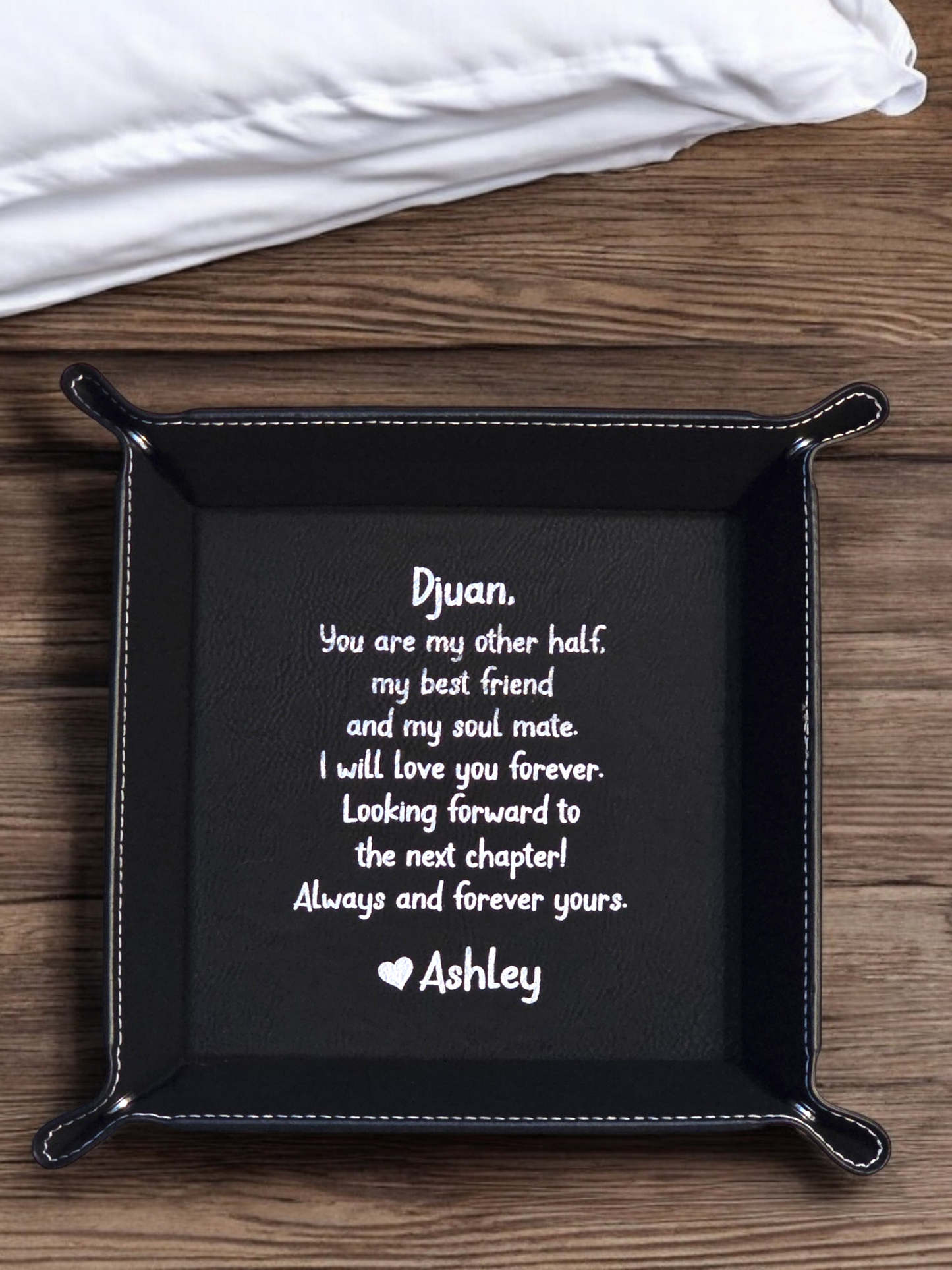 You are my other half Leatherette Trays Multiple colors Personalized