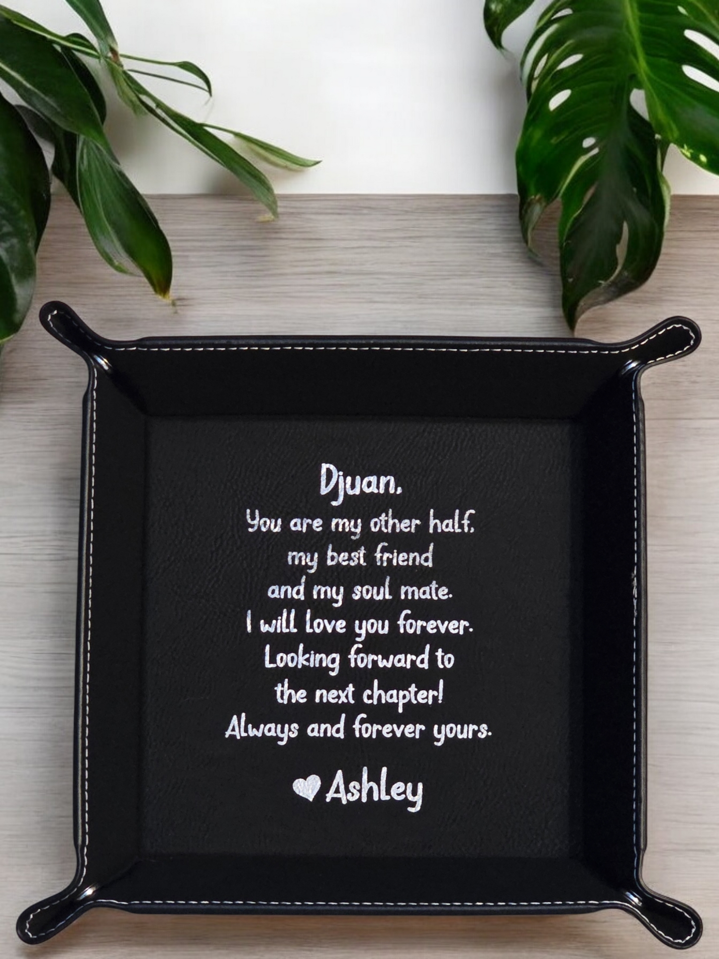 You are my other half Leatherette Trays Multiple colors Personalized