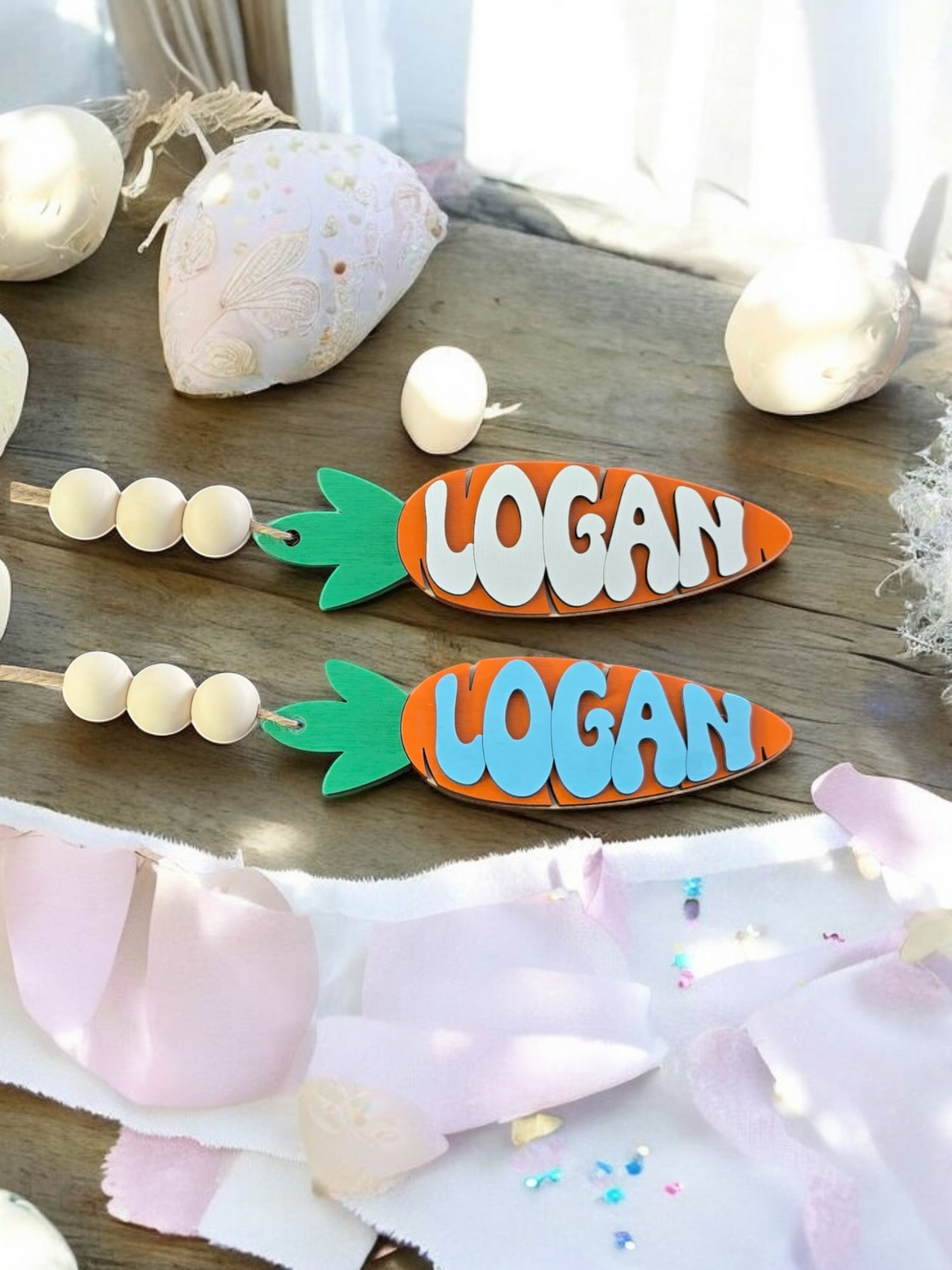 Easter carrot basket tag personalized