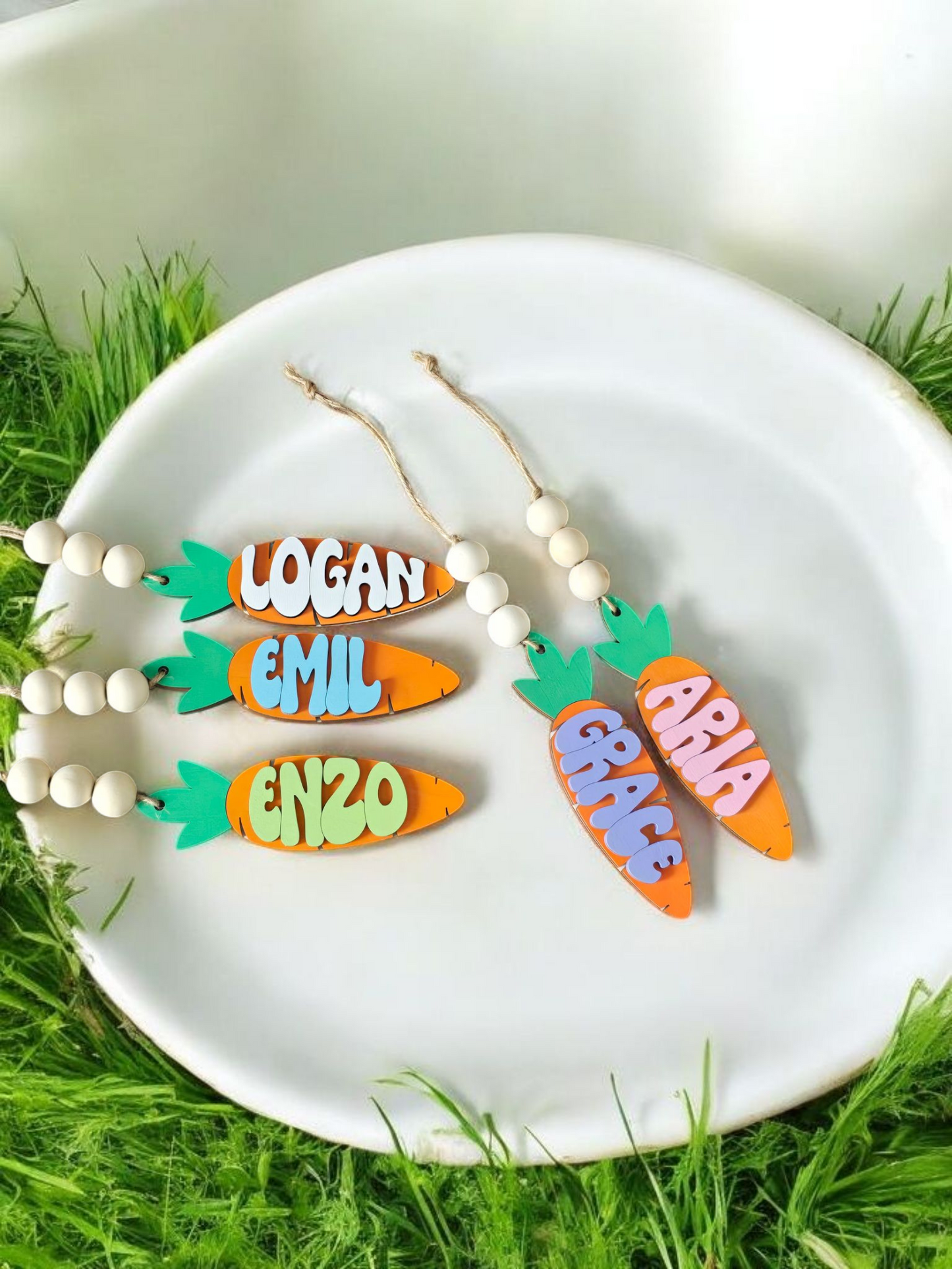 Easter carrot basket tag personalized