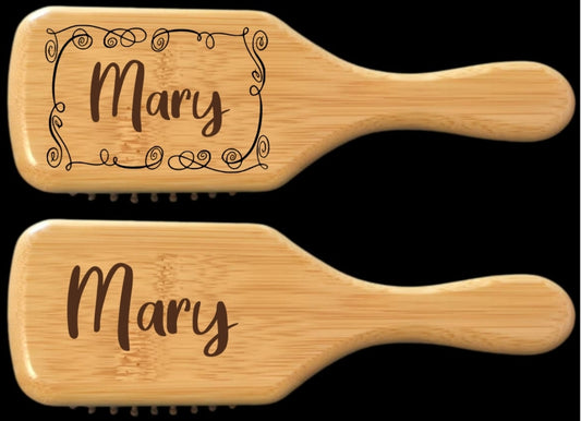 Bamboo paddle brush personalized