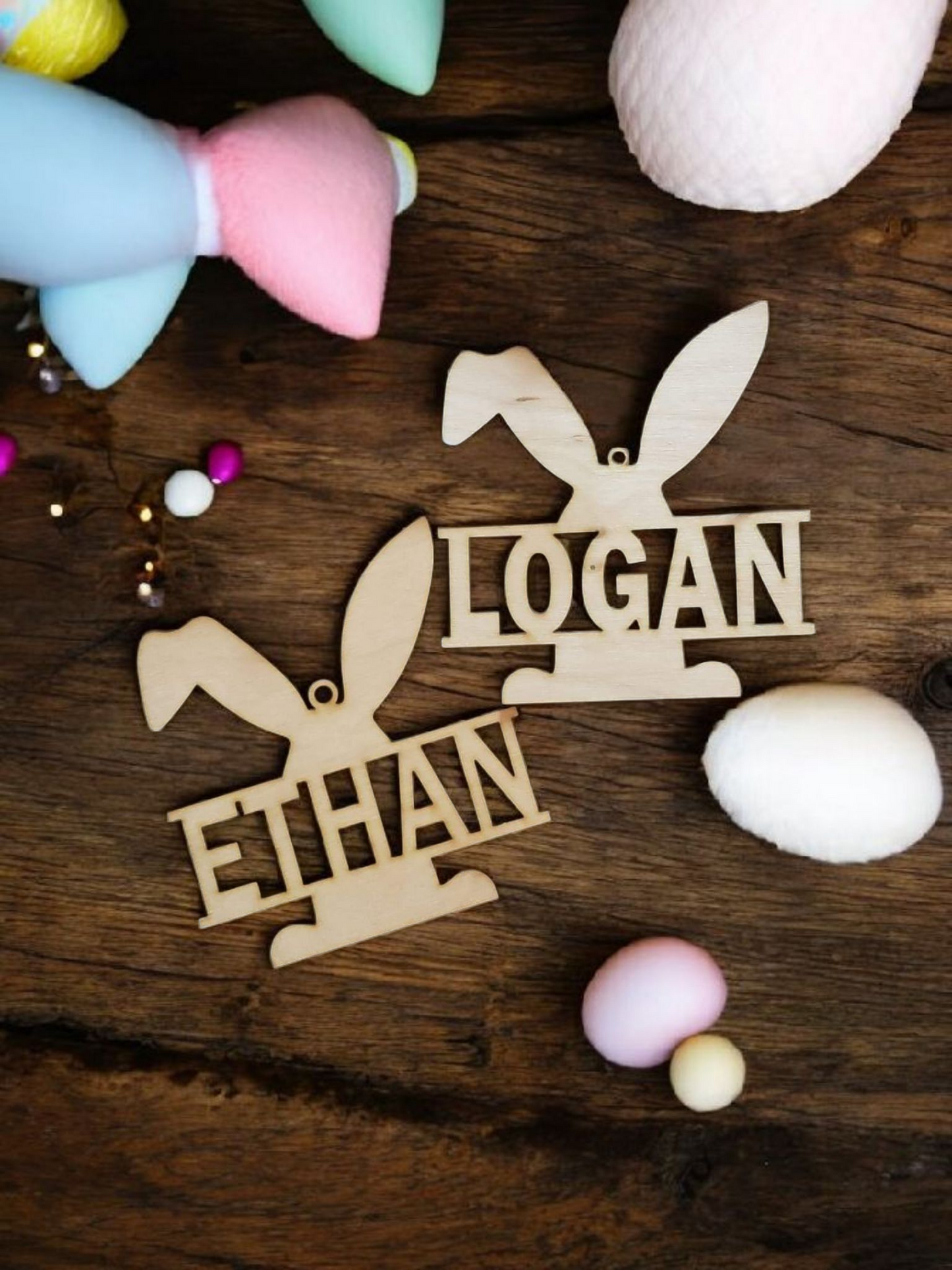 Bunny Easter Ornament or Tag Personalized