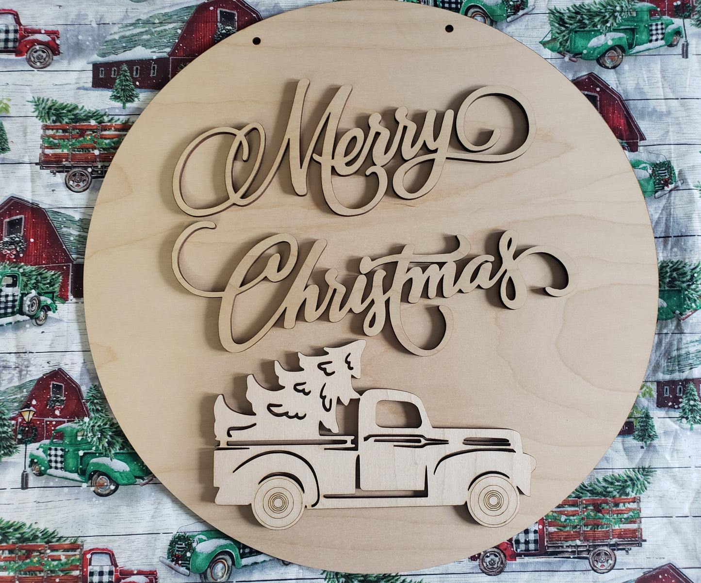 Merry Christmas with Truck Sign