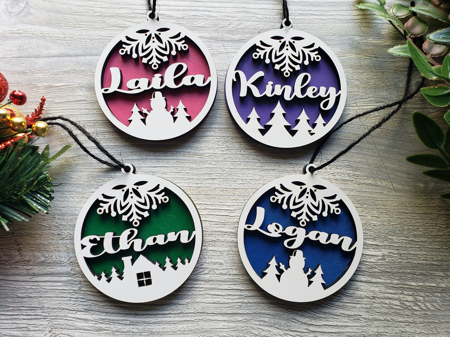 Scene Christmas Ornaments Personalized