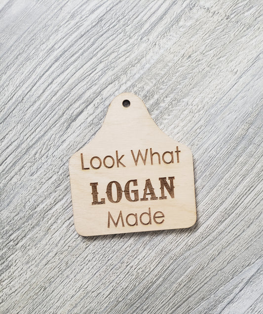 Look what I made tag magnet personalized