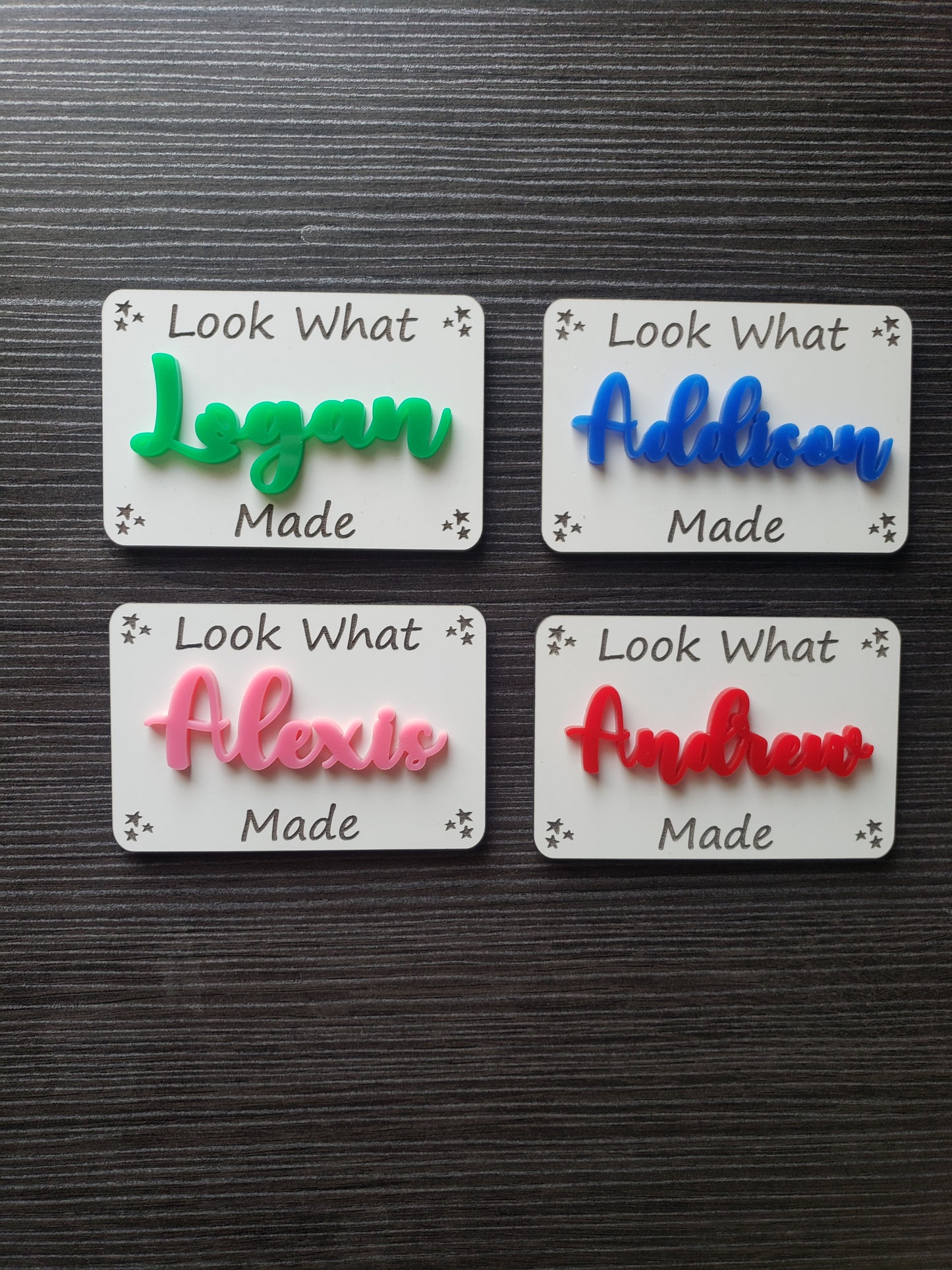 Look what I made magnets whiteboard and acrylic Personalized