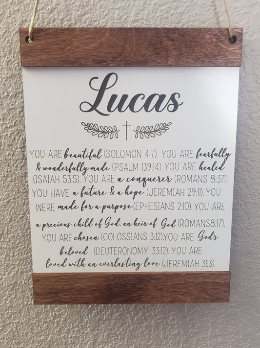 Baptism Hanging Sign Personalized