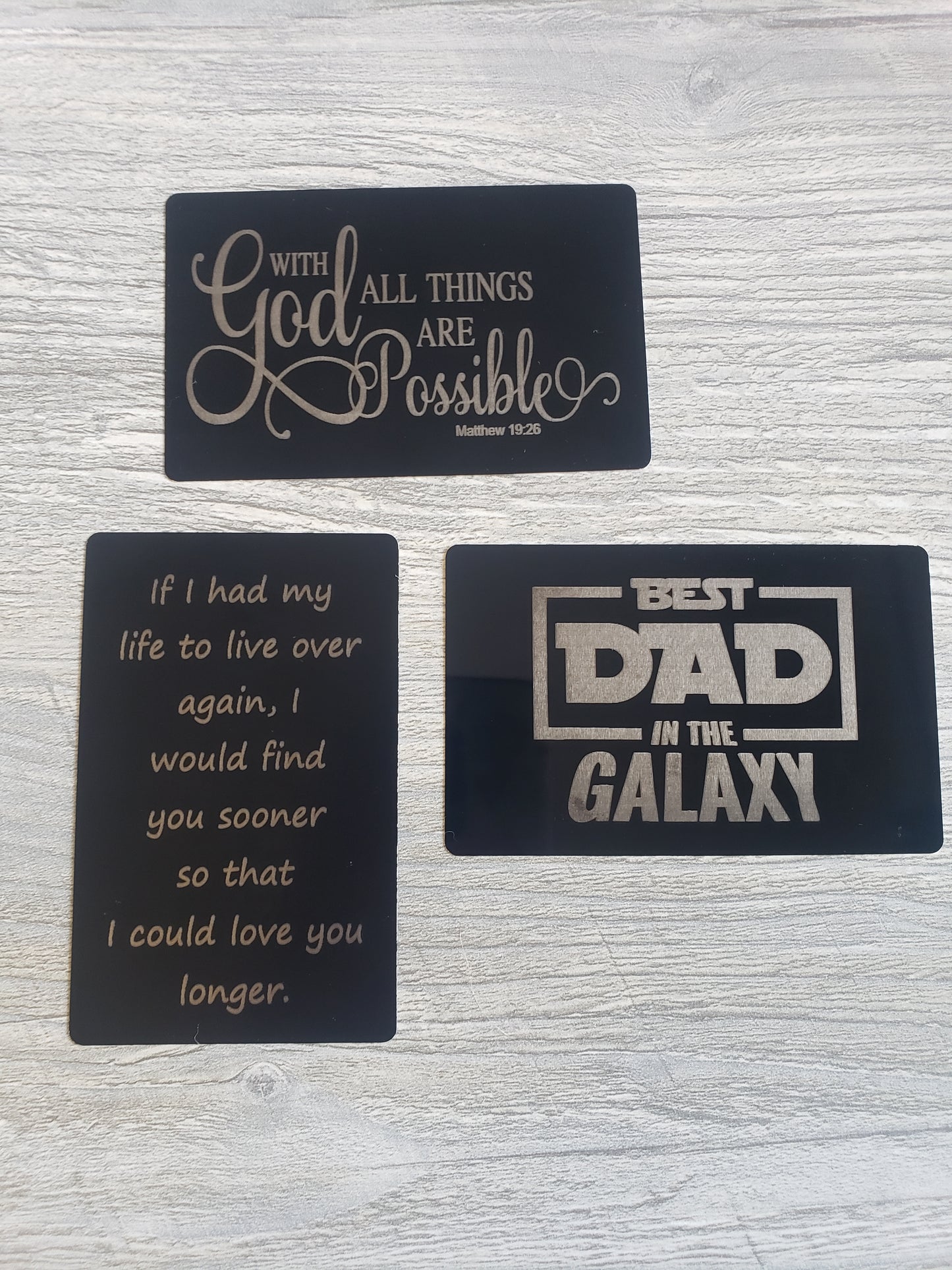 Aluminum cards with quotes Personalized for galaxy card