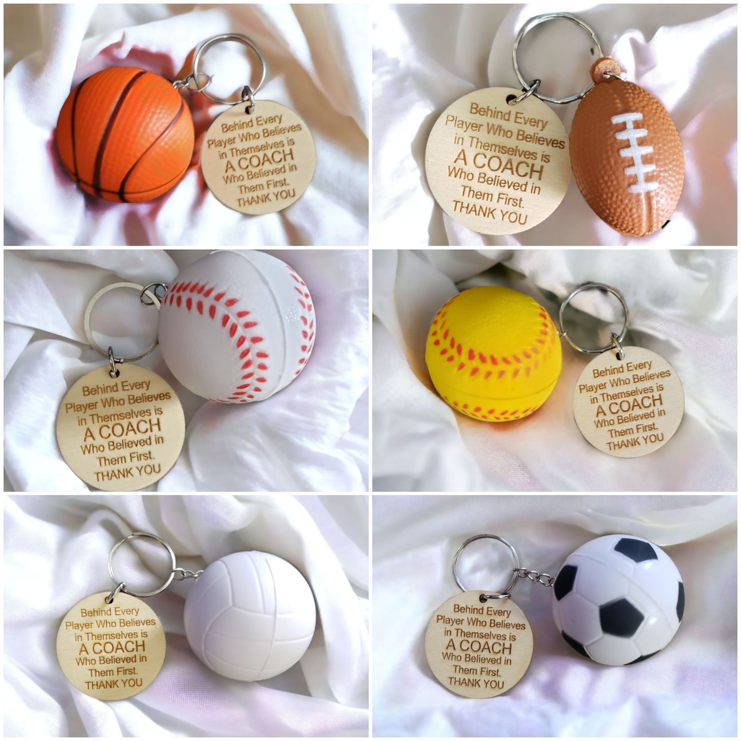 Behind Every Player Coach Keychain Squishy Ball