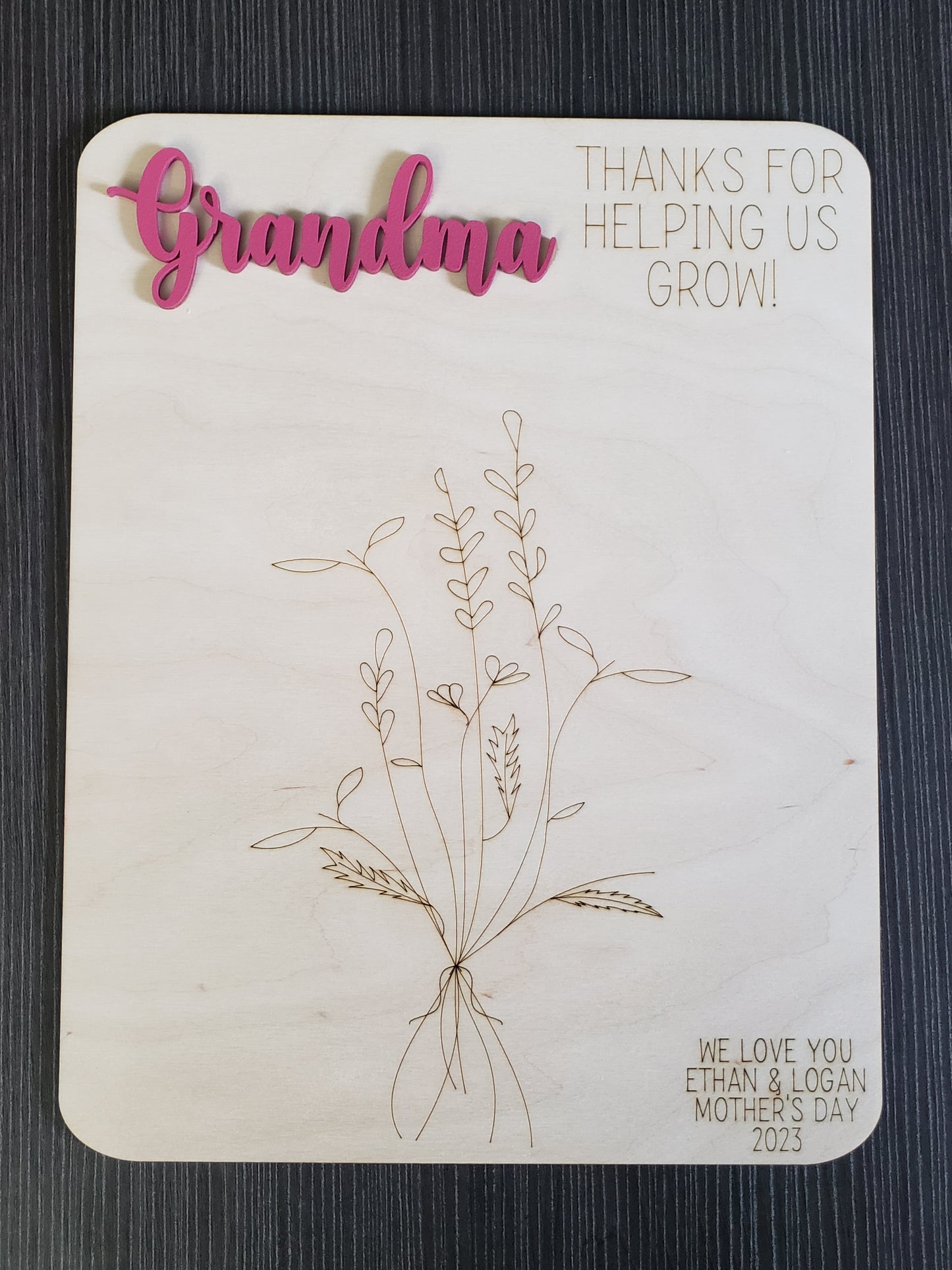 Mother's Day Flower Handprint Sign Personalized