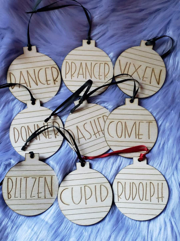 Reindeer Name Ornaments