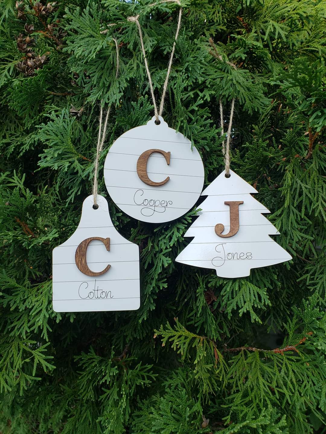 Shiplap Christmas Ornaments Personalized