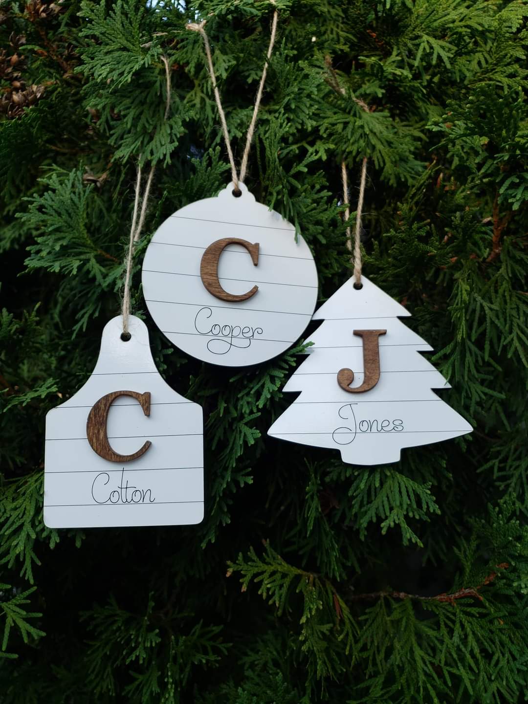 Shiplap Christmas Ornaments Personalized