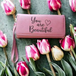 Women's Leatherette Wallet with Strap Personalized