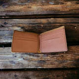 Men's Leatherette Rawhide Bifold Wallet Personalized