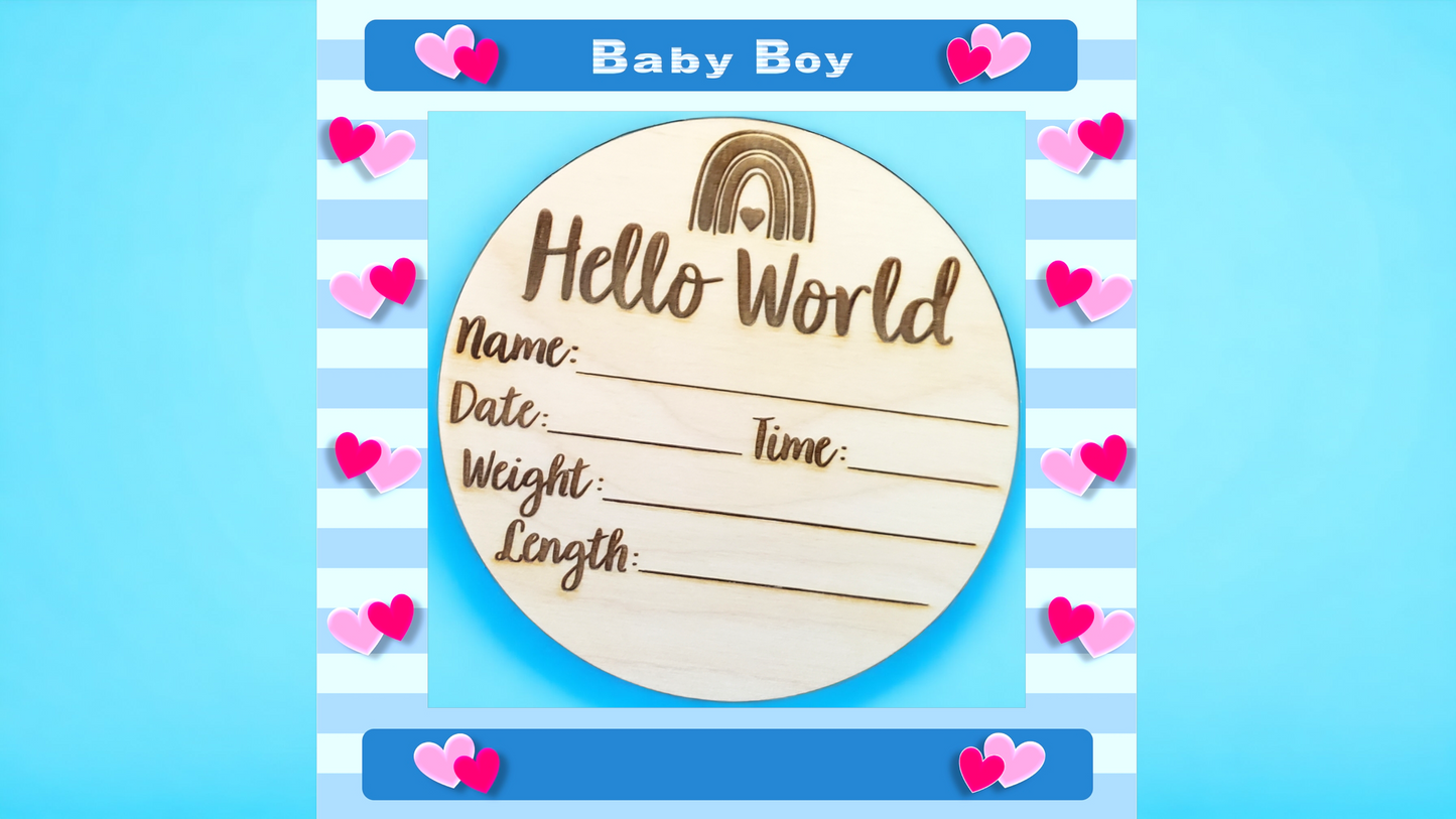 Hello World Baby Announcement